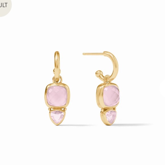 JULIE VOS • 2 in 1 Aquitaine Duo Charm & Hoop Earrings Color: Iridescent Rose - Picture 3 of 5